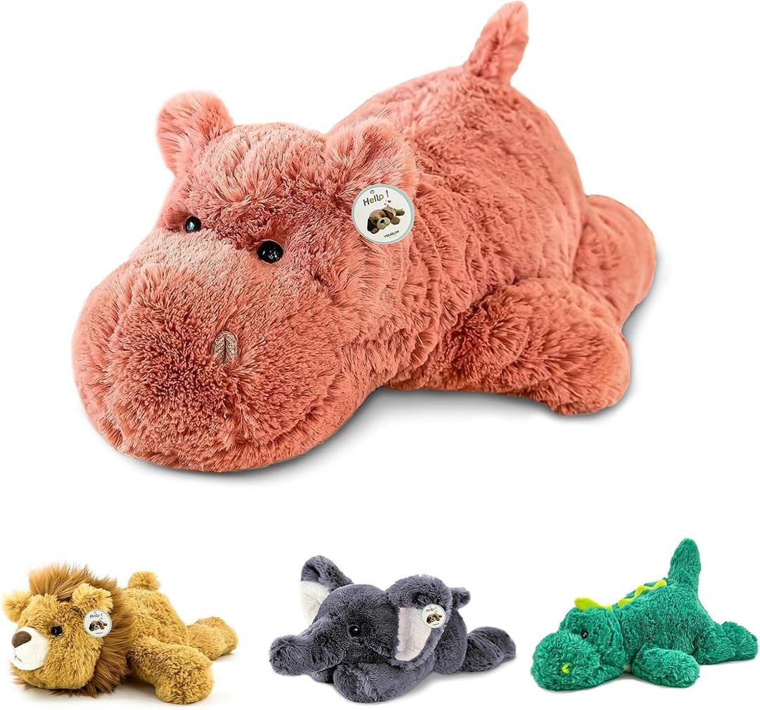 20" | 4 Pounds Weighted Stuffed Animals,Sensory Comfort Plush Throw Pillow Toy, Soft for Home & School, Kawaii Plushies Hugging Toy Gifts for Kids & Adults (Hippopotamus)