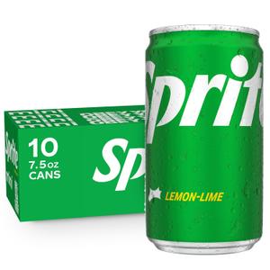 Sprite Lemon-Lime Caffeine Free Soda Soft Drink Fridge Pack Mini Cans, 7.5 fl oz, 10 Pack (EXP 09/01/25)