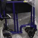Drive Medical Deluxe Lightweight Aluminum Transport Wheelchair, Blue, 17"