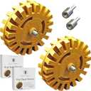 4-Inch Car Sticker Remover Kit - 2 Pack, Soft Rubber Decal Eraser Wheel Tool for Cars - Safe Adhesive Remover for Glass and Metal - Emblem and Vinyl Lettering Removal with Drill Adapter