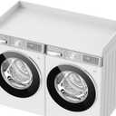 Washer Dryer Countertop, 27.5" D x 54" W Washer and Dryer Topper Covers with Edge Rails, Wood Laundry Room Countertop Shelves for Laundry Room Organization and Storage (White), 53.54 inches x 26.06 inches x 2.17 inches