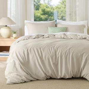 Bedsure Duvet Cover Queen Size - Soft Double Brushed Bedding Set for Kids & Adults, Zipper Closure, 3 Pieces, Includes 1 Duvet Cover (90"x90") & 2 Pillow Shams, NO Comforter, Linen