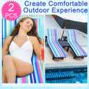 SmoothNovelty 2 Pcs Indoor Outdoor Chaise Lounge Cushions Sponge Bench Outdoor Furniture Chaise Cushions Patio Chair Furniture Replacement (Blue Stripes)