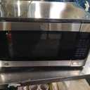 GE Countertop Microwave Oven, Compact 1.1 Cubic Ft., 950-watt Capacity, 6 Auto Cooking Settings, Child-Lock Technology, Kitchen Essentials for The Countertop, Dorm Room or Apartment, Stainless Steel
