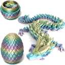 Dragon Egg 3D Printed Dragon Egg Articulated Crystal with Fidget Toy Executive Desk Toys Adults Fidget Toys (12'')