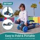 Gotrax KS3 Pro Folding Kick Scooter for Kids, One Key Removable Seat & 3 Extra Wide PU Light-Up Wheels and Anti-Slip Deck, Adjustable Height Handlebar and Lean-to-Steer Scooter for Children Aged 2-8