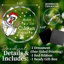 JOETMAE Funny Christmas Ornament - Chicken Ornament for Christmas Tree Rooster Holiday Xmas Decoration - Farmhouse Gift for Poultry Lovers