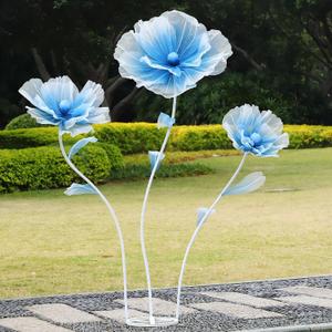 Giant Flowers for Decoration,Wedding Reception Essential,5.6 ft Huge Artificial Silk Flower,Ideal for Party Banquet Background Decor and Photographic Props(Blue)