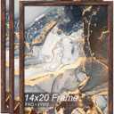 Fxojyvo 14x20 Picture Frame Set of 3 Brown Engineered Wood Wall Hanging