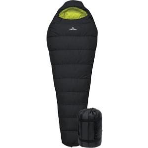 Teton LEEF Lightweight Mummy Sleeping Bag for Camping, Hiking, Backpacking; Cold Weather Option, Compression Sack Included, 0F Long