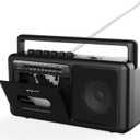 WTB-777 Portable Cassette Player Boombox, AM/FM Radio Stereo with Bluetooth, USB, Recorder, Earphone Jack, DC/AC Powered, Cassette Tape Recorder