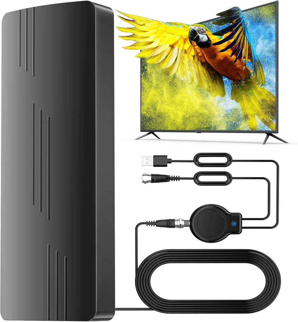 TV Antenna Outdoor Indoor, 2800+ Miles Long Range 360 Reception, Waterproof Digital Antenna with Signal Booster Amplifier, Supports 8K 4K 2K 1080P Tv Antenna for Local Channels, for Smart TVs