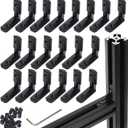 20pcs 2020 Extrusion 20 Series Corner Bracket Connector Black T-Slot L-Shape Interior Joint for Aluminum Profile Slot Connector Set 6mm with Screws&Wrench