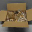 Rubtlamp 180Pcs Gold Plastic Silverware,Luxury Gold Plastic Cutlery,Heavy duty Golden Disposable Flatware, Utensils Set Disposable Include 60Gold Forks,60Gold Spoons,60Plastic Knives for Party,Wedding