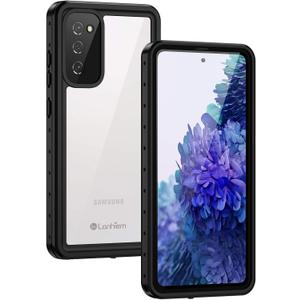Lanhiem for Samsung Galaxy S20 FE Case, IP68 Waterproof Dustproof with Built-in Screen Protector, Heavy Duty Full Body Protective Phone Case for Galaxy S20 FE 5G, Black/Clear