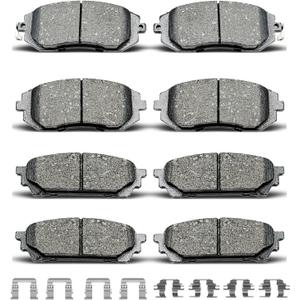 D929 D1004 8pcs Ceramic Front Rear Brake Pads Set With Clips Fit For 2005-2006 Saab 9-2x,For 2004-2008 Subaru Forester,For 2004-2005 Subaru Impreza