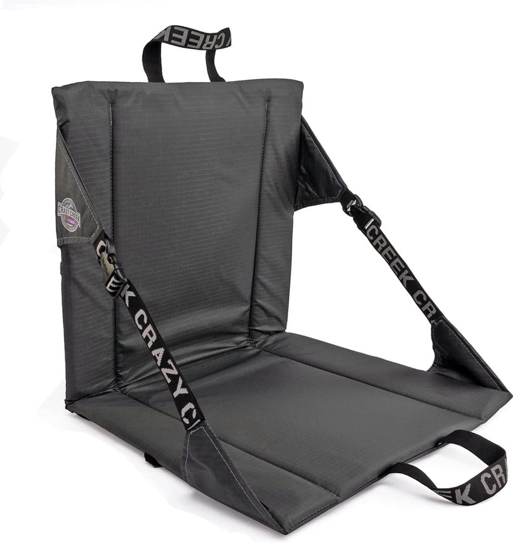 Crazy Creek Original Chair Perfect for Stadium Seats, Camping, Hiking & More, Comfort On All Terrains, Adjustable Straps, Lightweight Design, Water-Resistant, Slate