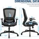 ELABEST Ergonomic Mesh Office Chair,Comfy Computer Desk Chair - BIFMA 5.1 Certified Commercial Swivel Task Chair for Home Office - Adjustable Lumbar Support & Armrests,Tilt Function,Wide Seat (Black)