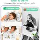 Baby High Chair Cover Replacement, Reversible & Waterproof High Chair Cushion Pad Home & Restaurant use, Includes 5-Point Harness Strap, Chair Not Included - Green