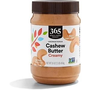 365 by Whole Foods Market, Creamy Cashew Butter, 16 Ounce, Pack of 2, Best By: MAR/04/25