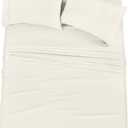 Utopia Bedding Queen Sheet Set – 4 Piece Bed Sheets for Queen Size Bed, Soft and Breathable Microfiber, Includes 1 Fitted Sheet, 1 Flat Sheet and 1 Pillowcases (Ivory)
