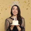 PATIKIL It's My Birthday Sash with Headband, Birthday Sash Tiara for Women Party Crown Birthday Queen Decoration Kit Accessories, Black Gold