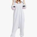 DarkCom Polar Bear Onesie Halloween Costume One Piece Unisex Adult Pajamas Women Men Sleepwear Christmas Pajamas Size M