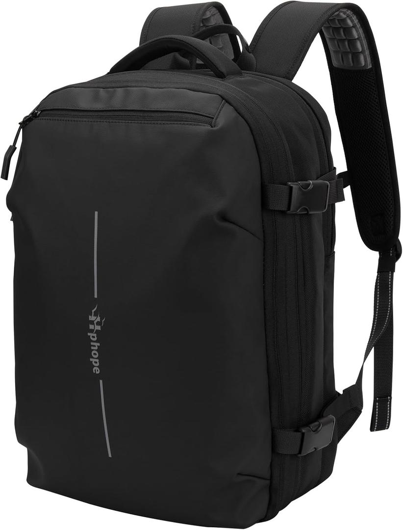 Vacuum Backpack Travel, Lightweight Waterproof Airback 60L Expandable Compression bag for Travel, TSA Friendly Flight Approved, Work, Business Trip, Commute (25L-60L(No Air Pump), Black)