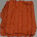 MIULEE Set of 2 Fall Decorative Boho Throw Pillow Covers Linen Striped Jacquard Pattern Cushion Covers for Sofa Couch Living Room Bedroom 20x20 Inch Burnt Orange