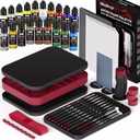 Nicpro All-In-One Miniature Painting Kit, Including 18 Colors Model Paint, Wet Palette, 11PCS Detail Paint Brushes Drybrush, Magnetic Painting Handle, 2PCS Sponges, 50PCS Pallet Paper and Brush Holder