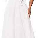 Runwind Women’s Plus Size Maxi Dress Short Sleeve Casual Summer Long Dress Solid V-Neck Dresses (White, XL)