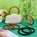 PH PandaHall 8pcs Flat Round Bag Handles 4 Colors Wooden Purse Handles 5.5 inch Decorative Ring Handbag Purse Handle Replacement for DIY Handmade Woven Bags Purses Handbags Tote Making