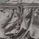 Women's Satin Cargo Joggers Pants Dressy Casual Silky Elastic High Waist Trousers (Medium)