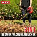 MZK 40V Cordless Leaf Blower, Leaf Vacuum and Mulcher, 3-in-1 Brushless Battery Powered Leaf Blower Kit with Collection Bag, 550CFM Leaf Vacuum for Lawn care(2*4.0Ah BatteryandFast Charger Included)