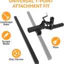 ATV/UTV Manual Implement Lift, 50 Inch ATV Attachments 1-Point Hitch System for 2 Inch Receiver, Adjustable Height Heavy Duty Steel Lift for Rake Scrape Blade Plow and Disc