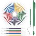 AmazingSpark 50 Pcs 1mm Retractable Ballpoint Pen Refills Bulk 4.92 Inch Replacement Ballpoint Ink Pen Refills Smooth Writing for Click Ball Point Pens School Office Supplies (Colored, Glitter)