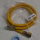 Puxyblue [2025 New] 72" Flexible Gas Line Kit for Dryer Stove Range Water Heater - 1/2" OD(3/8" ID) Flexible Stainless Steel Gas Dryer Kit Come with 1/2" MIP & 1/2" FIP Additional Raw Belt