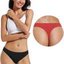 voenxe Seamless Women Underwear Thongs,No Show Ladies Thong,No Line Workout Breathable Comfortable Panties,Soft Undies,5-Pack (Black, S)