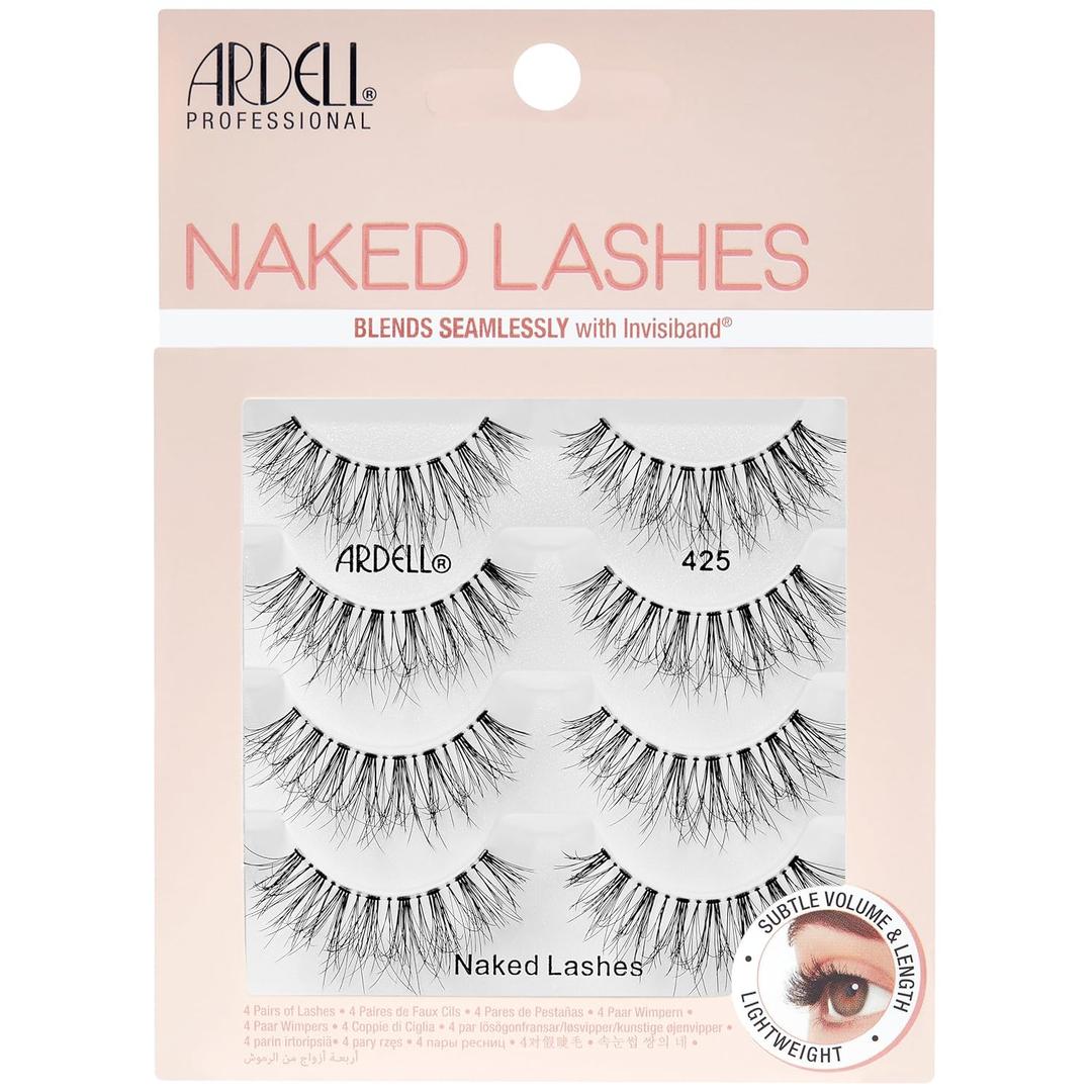Ardell Naked Natural Lashes 427  Subtle Volume & Length Natural Look Eyelashes with Invisiband, 4 Pairs
