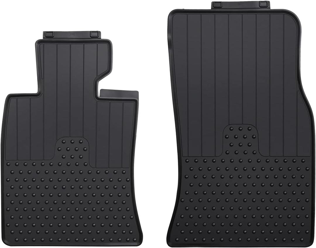 Lwope Car Floor Mats Custom Fit for Mini Cooper Mini Cooper Gen2 Hardtop R56, Clubman R55, Convertible R57 Black Rubber All Weather Protection Auto Floor Liners(Set of 2 Front Mats)