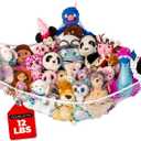 Lilly's Love Stuffed Animal Hammock | Corner Hanging Organizer, Toy Storage, Stuffed Animal Storage Net | Made From Quality Fishing Net, Holds 12lbs | 67"x47"x47" (White)