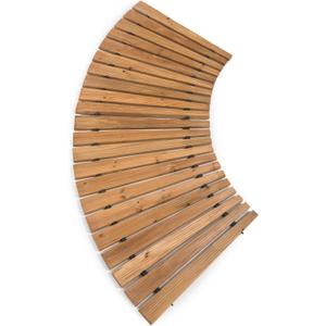 Plow & Hearth 4' Curved Outdoor Wooden Pathway | 18" Wide Rollout Outdoor Garden Walkway | Weather-Resistant Hardwood Cedar Board Walkway Landscape Edging | Decorative Lawn Patio Wedding Party