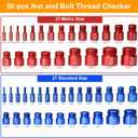 50 Pcs Nut and Bolt Thread Checker - 27 Standard & 23 Metric, Detachable Bolt Size Finder Tool, Screw and Nut Identifier Thread Gauge Especially for Tight Spaces