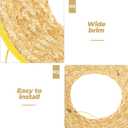 Hard Hat Sun Shade Straw Visor Lightweight Breathable Full Brim Sunshield for Outdoor Work Construction Safety