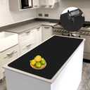 2 MM Super Thick Large Silicone Mat, 47.2"x23.6" Silicone Mats for Kitchen Counter, Non-slip Heat Resistant Mat,Thicken Kitchen Counter Mat, Waterproof Countertop Protector for Craft (Black)