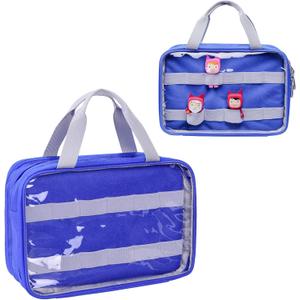 2 x TONIE FIGURES Storage Bag, 3-Layer Organizer for Small & Large Toniebox 2 Characters, Lightweight Compact Carry Case with Transparent Compartments (Blue, Large)