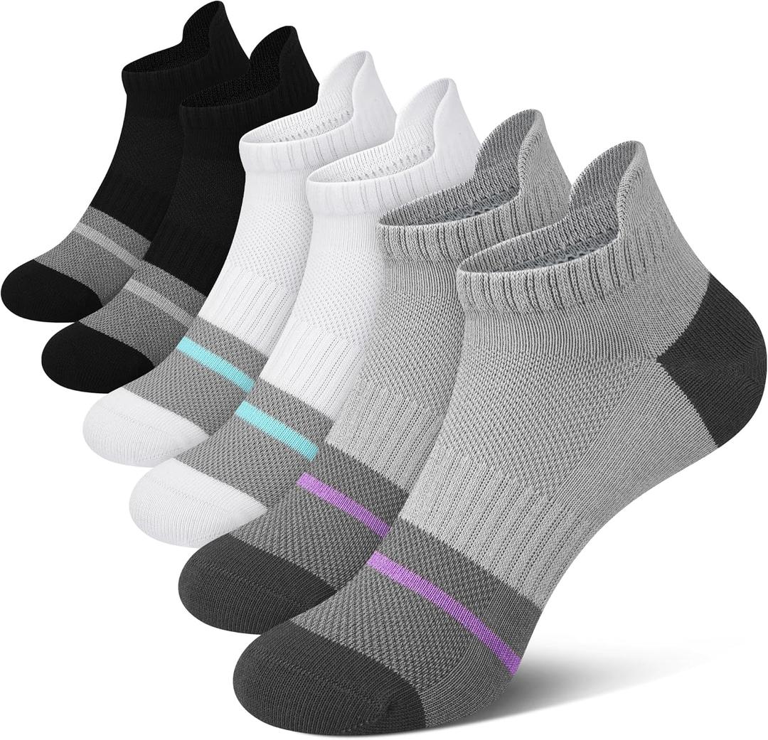 Gonii Women's Ultra-Thin Lightweight No-Show Ankle Socks - Seamless Toe Design, Non-Slip Arch Band (6 Pairs) for Running (M) Gonii Women's Ultra-Thin Lightweight No-Show Ankle Socks - Seamless Toe Design, Non-Slip Arch Band (6 Pairs) for Running (M)