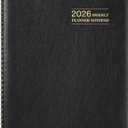 2 x 2026 Planner - 11.38'' x 8.74'', Weekly & Monthly Planner Notepad 2026, Jan. 2026 - Dec.2026, Appointment Book 2026, 60 Minutes Interval, Monthly Tabs, Faux Soft Leather, Spiral Bound - Black