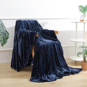 Navy Blue Fleece Throw Blanket for Couch Chair Sofa, Soft Warm Fuzzy Cozy Blankets for Women Men, 300GSM Room Decor Flannel Microfiber Blankets for All Seasons, 50x60 Inches