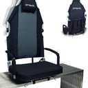 Padded Bleacher Seat  The Ultimate Reclining Stadium Chair with Full Back & Neck Support and 360 Swivel  Lightweight, Foldable, and Portable with Backpack Straps - Patent Pending (Og Black)